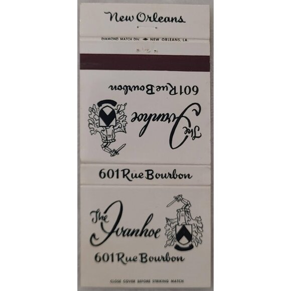 Diamond Match Other - Vintage Matchbook Cover The Ivanhoe Restaurant New Orleans LA